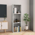 vidaXL Bibliotecă/Dulap TV, gri beton, 36x30x114 cm, lemn prelucrat