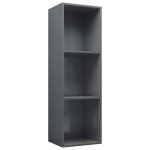 vidaXL Bibliotecă/Dulap TV gri extralucios 36x30x114 cm lemn prelucrat