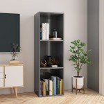 vidaXL Bibliotecă/Dulap TV gri extralucios 36x30x114 cm lemn prelucrat