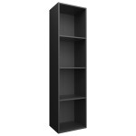 vidaXL Bibliotecă/Dulap TV, negru, 36x30x143 cm, lemn prelucrat
