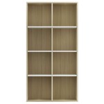 vidaXL Bibliotecă/Servantă, alb și stejar sonoma, 66x30x130 cm, PAL vidaXL Bibliotecă/Servantă, alb și stejar sonoma, 66x30x130 cm, PAL