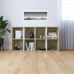 vidaXL Bibliotecă/Servantă, alb și stejar sonoma, 66x30x130 cm, PAL vidaXL Bibliotecă/Servantă, alb și stejar sonoma, 66x30x130 cm, PAL