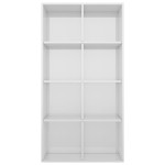 vidaXL Bibliotecă/Dulap, alb extralucios, 66x30x130 cm, lemn prelucrat