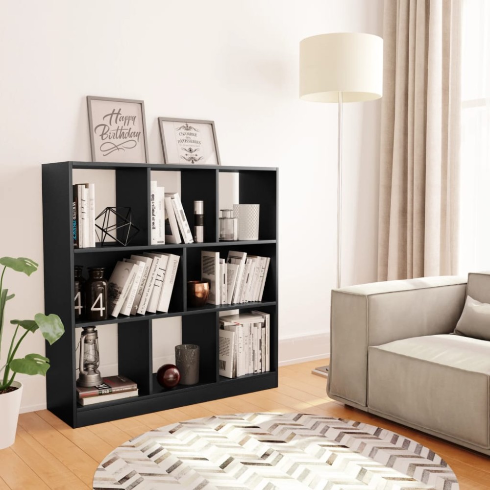 vidaXL Bibliotecă, negru, 97,5x29,5x100 cm, lemn prelucrat