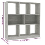 vidaXL Bibliotecă, gri beton, 97,5x29,5x100 cm, lemn prelucrat vidaXL Bibliotecă, gri beton, 97,5x29,5x100 cm, lemn prelucrat