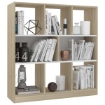 vidaXL Bibliotecă, alb/stejar sonoma, 97,5x29,5x100 cm, lemn prelucrat vidaXL Bibliotecă, alb/stejar sonoma, 97,5x29,5x100 cm, lemn prelucrat