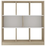 vidaXL Bibliotecă, alb/stejar sonoma, 97,5x29,5x100 cm, lemn prelucrat vidaXL Bibliotecă, alb/stejar sonoma, 97,5x29,5x100 cm, lemn prelucrat