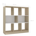 vidaXL Bibliotecă, alb/stejar sonoma, 97,5x29,5x100 cm, lemn prelucrat vidaXL Bibliotecă, alb/stejar sonoma, 97,5x29,5x100 cm, lemn prelucrat