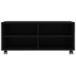 vidaXL Dulap TV cu rotile, negru, 90x35x35, lemn prelucrat