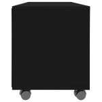 vidaXL Dulap TV cu rotile, negru, 90x35x35, lemn prelucrat