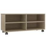 vidaXL Dulap TV cu rotile, stejar sonoma, 90x35x35, lemn prelucrat vidaXL Dulap TV cu rotile, stejar sonoma, 90x35x35, lemn prelucrat
