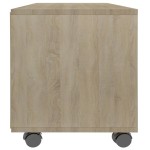 vidaXL Dulap TV cu rotile, stejar sonoma, 90x35x35, lemn prelucrat vidaXL Dulap TV cu rotile, stejar sonoma, 90x35x35, lemn prelucrat