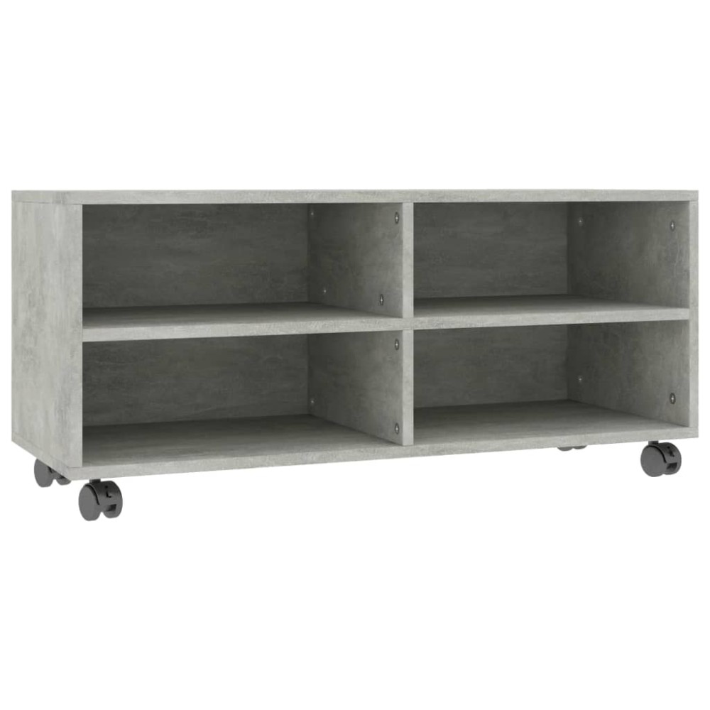 vidaXL Dulap TV cu rotile, gri beton, 90x35x35, lemn prelucrat