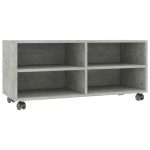vidaXL Dulap TV cu rotile, gri beton, 90x35x35, lemn prelucrat vidaXL Dulap TV cu rotile, gri beton, 90x35x35, lemn prelucrat