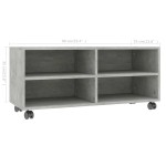 vidaXL Dulap TV cu rotile, gri beton, 90x35x35, lemn prelucrat vidaXL Dulap TV cu rotile, gri beton, 90x35x35, lemn prelucrat