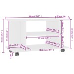 vidaXL Comodă TV cu roți, alb, 80x40x45 cm, lemn prelucrat vidaXL Comodă TV cu roți, alb, 80x40x45 cm, lemn prelucrat