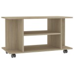vidaXL Comodă TV cu roți, stejar Sonoma, 80x40x45 cm, lemn prelucrat vidaXL Comodă TV cu roți, stejar Sonoma, 80x40x45 cm, lemn prelucrat