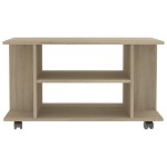 vidaXL Comodă TV cu roți, stejar Sonoma, 80x40x45 cm, lemn prelucrat vidaXL Comodă TV cu roți, stejar Sonoma, 80x40x45 cm, lemn prelucrat