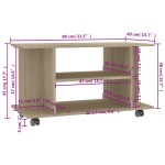 vidaXL Comodă TV cu roți, stejar Sonoma, 80x40x45 cm, lemn prelucrat vidaXL Comodă TV cu roți, stejar Sonoma, 80x40x45 cm, lemn prelucrat
