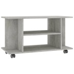vidaXL Comodă TV cu roți, gri beton, 80x40x45 cm, lemn prelucrat vidaXL Comodă TV cu roți, gri beton, 80x40x45 cm, lemn prelucrat