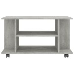 vidaXL Comodă TV cu roți, gri beton, 80x40x45 cm, lemn prelucrat vidaXL Comodă TV cu roți, gri beton, 80x40x45 cm, lemn prelucrat