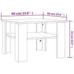 vidaXL Măsuță de cafea, gri beton, 60x60x42 cm, lemn prelucrat vidaXL Măsuță de cafea, gri beton, 60x60x42 cm, lemn prelucrat