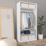 vidaXL Șifonier, alb, 100x50x200 cm, lemn prelucrat vidaXL Șifonier, alb, 100x50x200 cm, lemn prelucrat