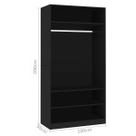 vidaXL Șifonier, negru, 100x50x200 cm, lemn prelucrat vidaXL Șifonier, negru, 100x50x200 cm, lemn prelucrat