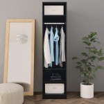 vidaXL Șifonier, negru, 50x50x200 cm, lemn prelucrat vidaXL Șifonier, negru, 50x50x200 cm, lemn prelucrat