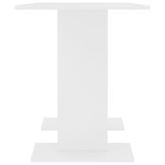 vidaXL Masă de bucătărie, alb, 110x60x75 cm, lemn prelucrat