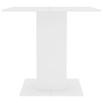 vidaXL Masă de bucătărie, alb, 80x80x75 cm, lemn prelucrat