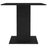 vidaXL Masă de bucătărie, negru, 80x80x75 cm, lemn prelucrat