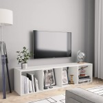 vidaXL Bibliotecă/Comodă TV, alb, 143x30x36 cm vidaXL Bibliotecă/Comodă TV, alb, 143x30x36 cm