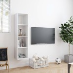 vidaXL Bibliotecă/Comodă TV, alb, 143x30x36 cm vidaXL Bibliotecă/Comodă TV, alb, 143x30x36 cm