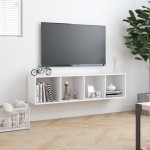 vidaXL Bibliotecă/Comodă TV, alb, 143x30x36 cm vidaXL Bibliotecă/Comodă TV, alb, 143x30x36 cm