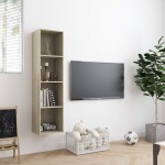 vidaXL Bibliotecă/Comodă TV, stejar sonoma, 143x30x36 cm vidaXL Bibliotecă/Comodă TV, stejar sonoma, 143x30x36 cm