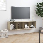 vidaXL Bibliotecă/Comodă TV, stejar sonoma, 143x30x36 cm vidaXL Bibliotecă/Comodă TV, stejar sonoma, 143x30x36 cm