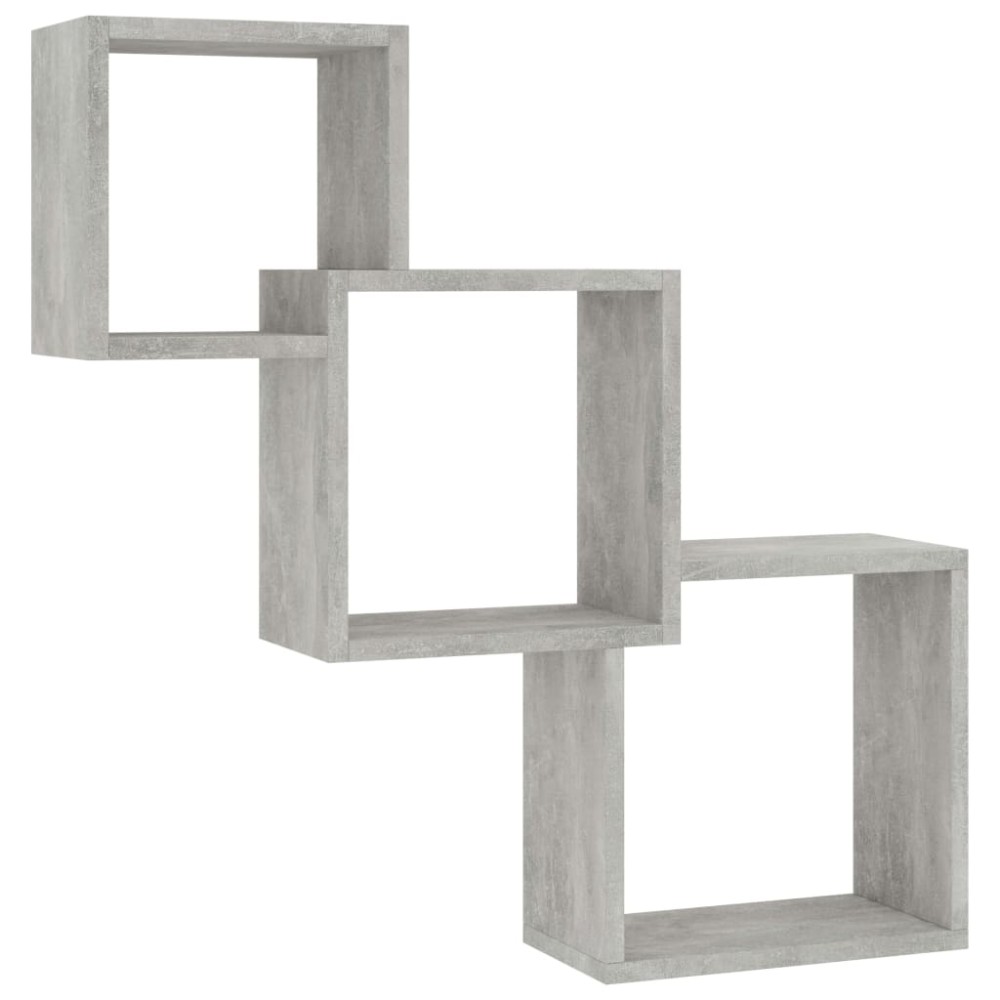 vidaXL Rafturi de perete, cub, gri beton, 68x15x68 cm, lemn prelucrat