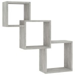 vidaXL Rafturi de perete, cub, gri beton, 68x15x68 cm, lemn prelucrat vidaXL Rafturi de perete, cub, gri beton, 68x15x68 cm, lemn prelucrat