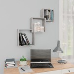 vidaXL Rafturi de perete, cub, gri beton, 68x15x68 cm, lemn prelucrat vidaXL Rafturi de perete, cub, gri beton, 68x15x68 cm, lemn prelucrat