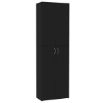 vidaXL Dulap de birou, negru, 60x32x190 cm, lemn prelucrat vidaXL Dulap de birou, negru, 60x32x190 cm, lemn prelucrat