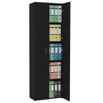 vidaXL Dulap de birou, negru, 60x32x190 cm, lemn prelucrat vidaXL Dulap de birou, negru, 60x32x190 cm, lemn prelucrat
