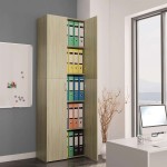 vidaXL Dulap de birou, stejar sonoma, 60x32x190 cm, lemn prelucrat vidaXL Dulap de birou, stejar sonoma, 60x32x190 cm, lemn prelucrat