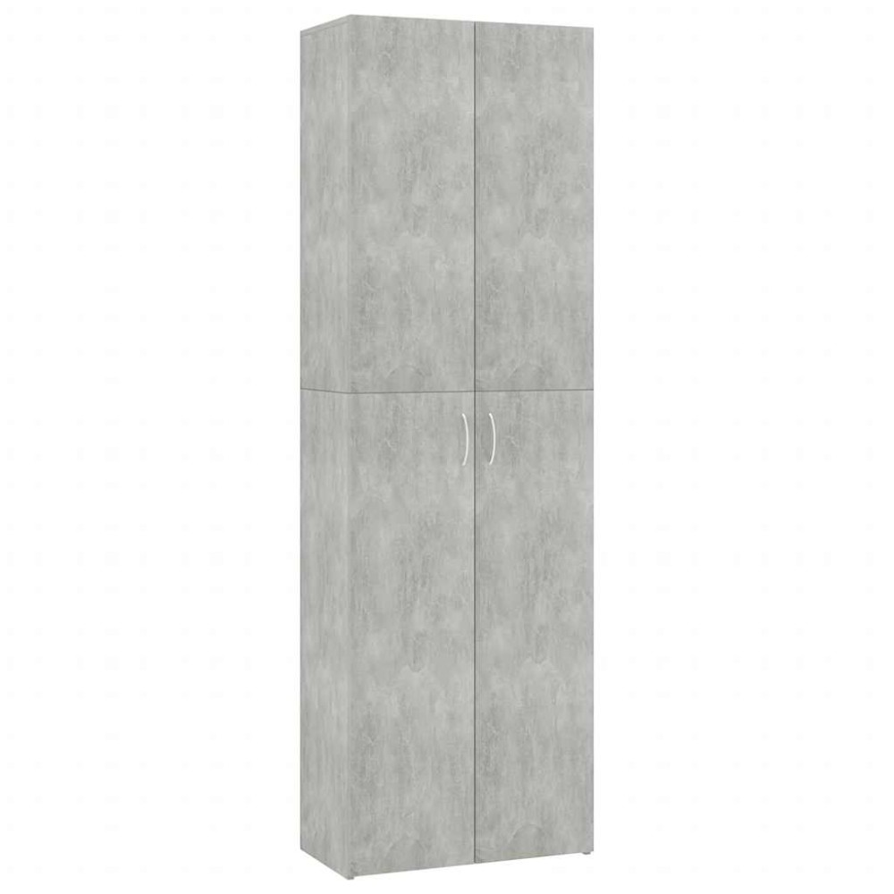 vidaXL Dulap de birou, gri beton, 60x32x190 cm, lemn prelucrat
