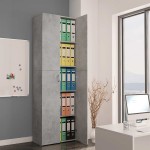 vidaXL Dulap de birou, gri beton, 60x32x190 cm, lemn prelucrat vidaXL Dulap de birou, gri beton, 60x32x190 cm, lemn prelucrat