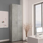 vidaXL Dulap de birou, gri beton, 60x32x190 cm, lemn prelucrat vidaXL Dulap de birou, gri beton, 60x32x190 cm, lemn prelucrat