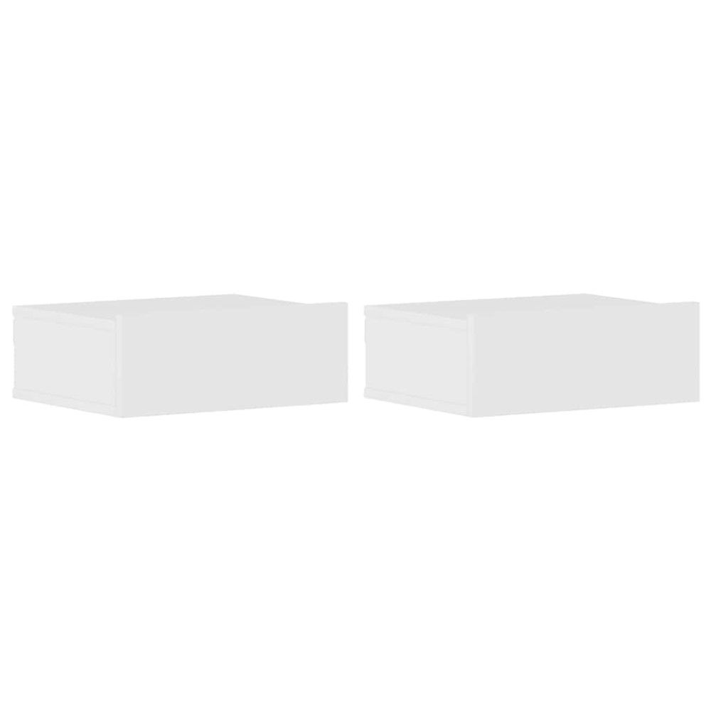 vidaXL Noptiere suspendate, 2 buc., alb extralucios, 40x30x15 cm