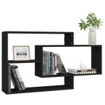 vidaXL Rafturi de perete, negru, 104x20x58,5 cm, lemn prelucrat