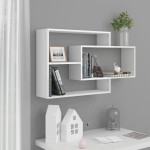 vidaXL Rafturi de perete alb extralucios 104x20x58,5 cm lemn prelucrat vidaXL Rafturi de perete alb extralucios 104x20x58,5 cm lemn prelucrat