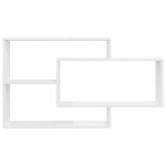 vidaXL Rafturi de perete alb extralucios 104x20x58,5 cm lemn prelucrat vidaXL Rafturi de perete alb extralucios 104x20x58,5 cm lemn prelucrat
